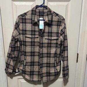 Maryville double pocket plaid knit shirt jacket